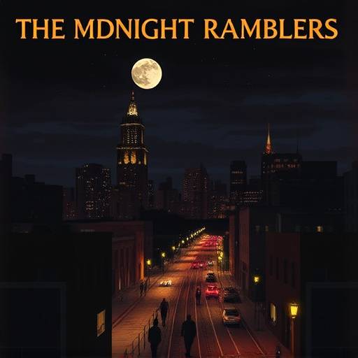 Album cover for 'City Lights' by The Midnight Ramblers, featuring a cityscape at night.