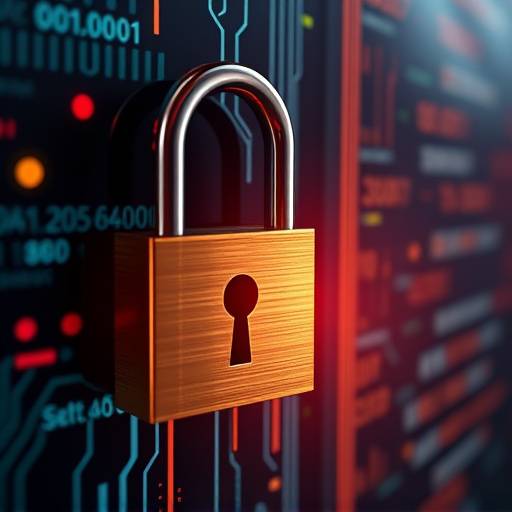Illustration of a lock and key, symbolizing data security.
