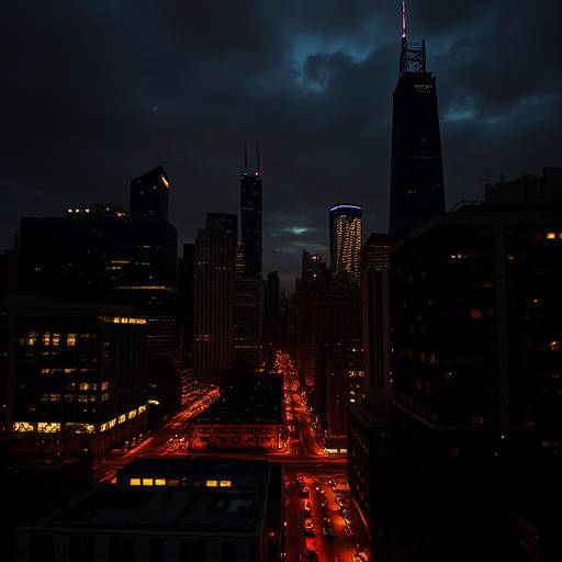 Image from the soundtrack for the movie 'Chicago Dreams', featuring a scene from the movie with the Chicago skyline in the background.